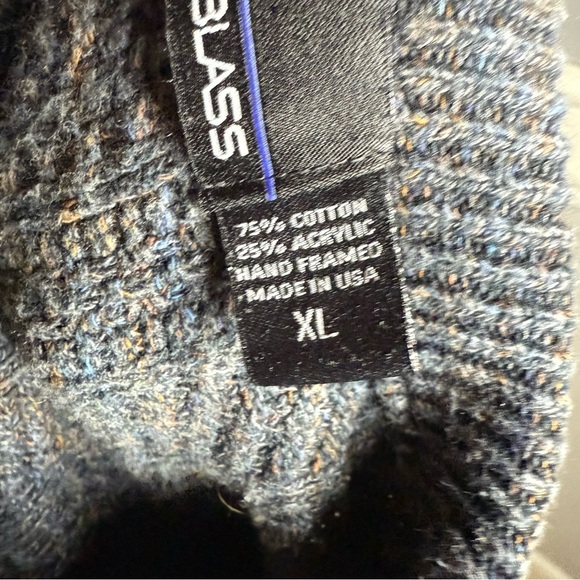 80s Bill Blass Men’s XL Sweater Blue Gray Textured Rib Knit Pullover - Picture 7 of 7